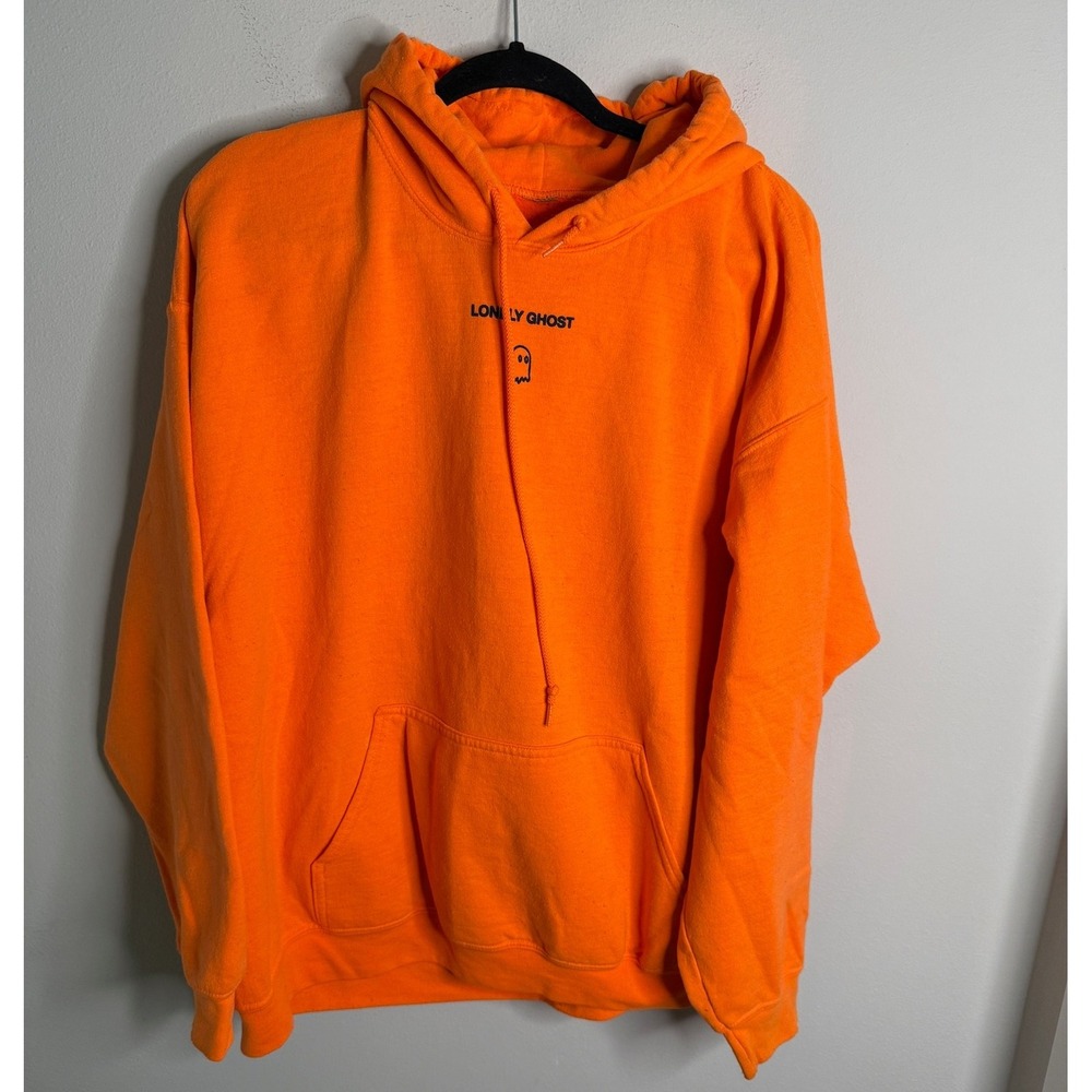 Lonely Ghost Unisex XL Orange Text Me When You Get Home Pullover Hoodie Casual‎